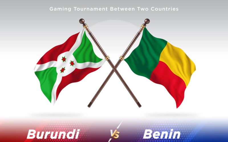 Bosnia versus Benin Two Flags Illustration