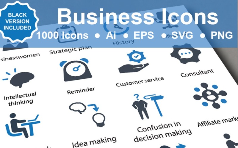 1000 Business Icon Set Template
