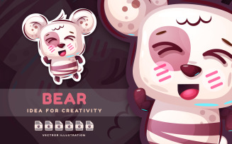 Cartoon Character Bear Dance - Cute Sticker