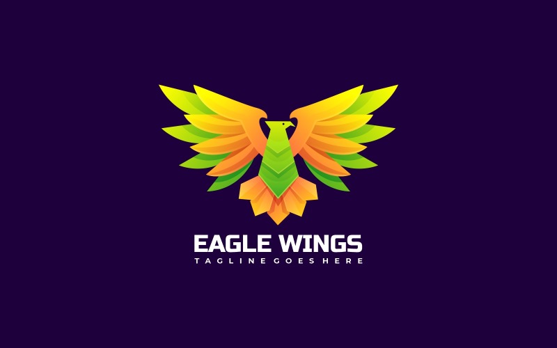 Eagle Wings Gradient Colorful Logo Style Logo Template