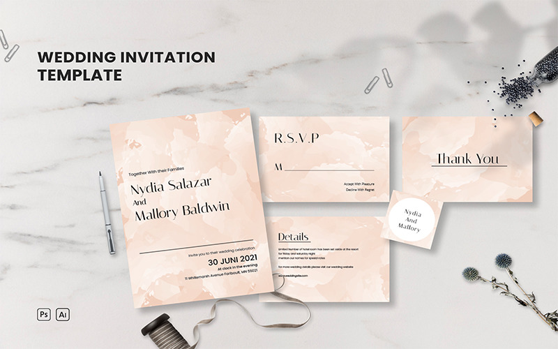 Nydia Salazar Wedding Set - Invitaion Corporate Identity