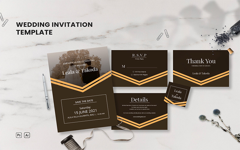 Takoda Wedding Set - Invitation Corporate Identity