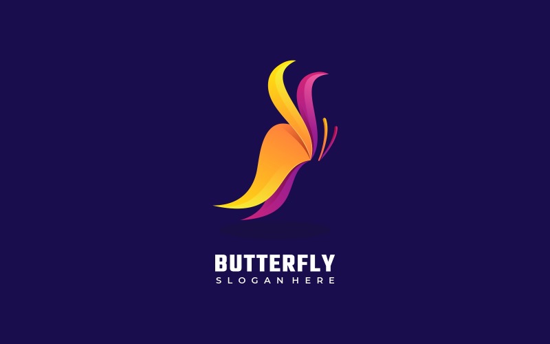 Vector Butterfly Gradient Logo Style Logo Template