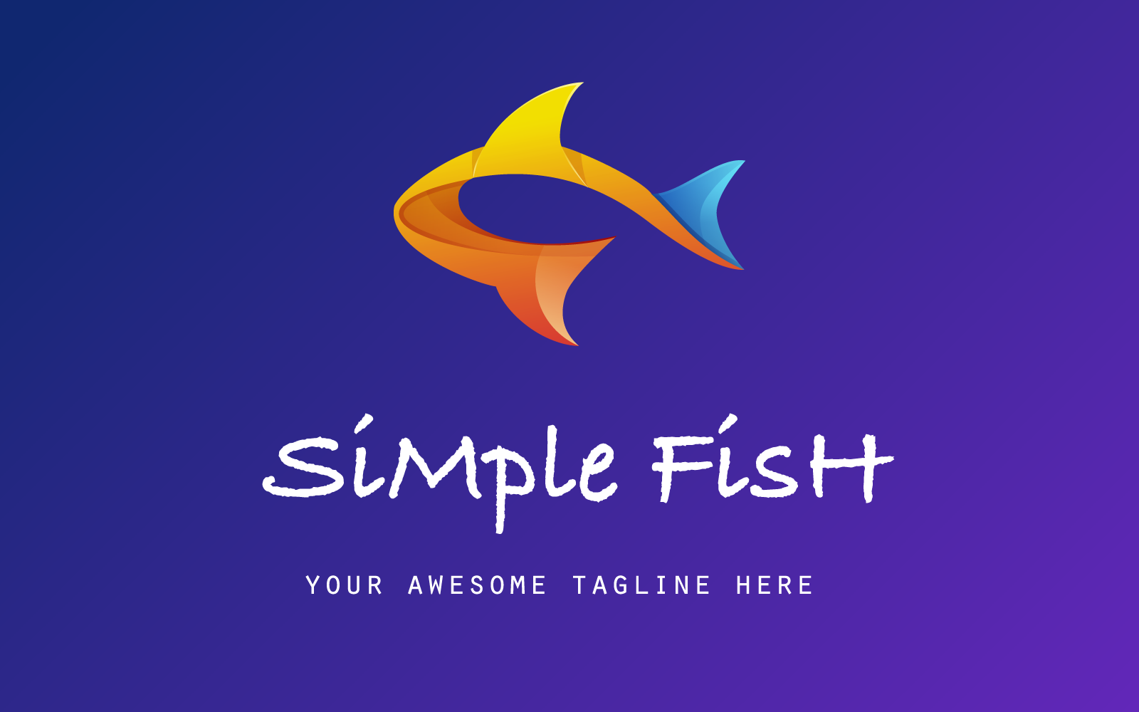 Simple Fish - Gradient Logo Template