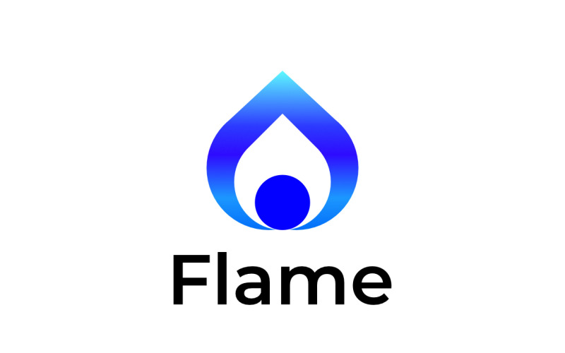 Blue Flame - Fire Burn Gradient Corporate Logo Logo Template