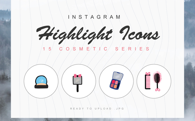 15 Cosmetics Instagram Highlight Cover Iconset Template Icon Set