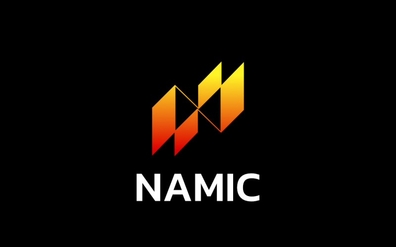 Dynamic N - Race Gradient logo Logo Template