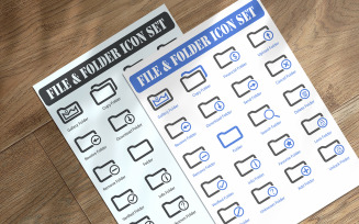 File And Folder Icon Set Template
