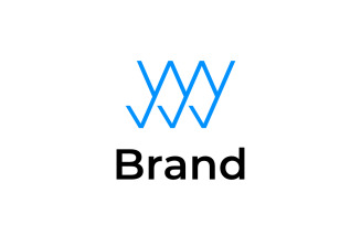 Monogram Y W Line Logo Design