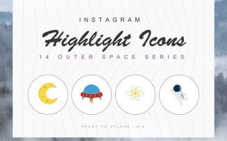 14 Space Galaxy Instagram Highlight Cover Iconset Template
