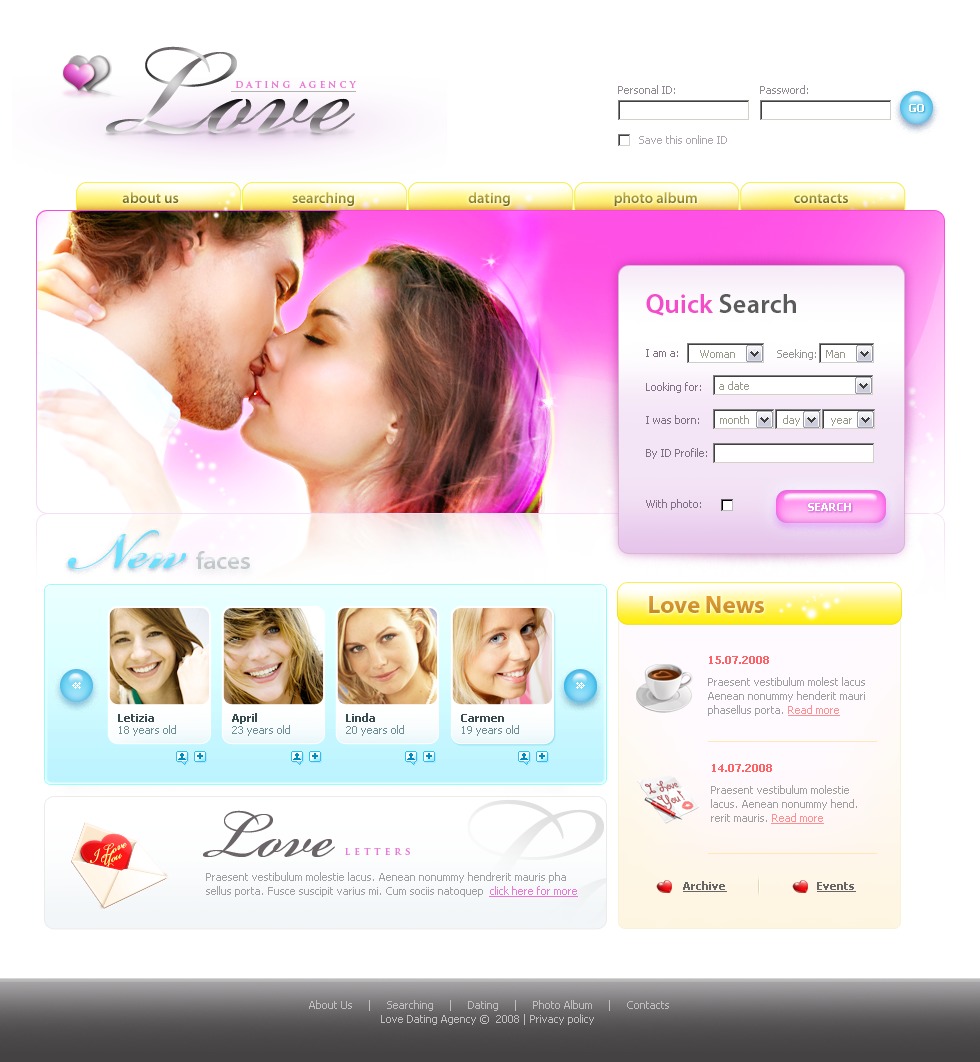 Dating Website Template 20315