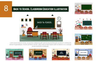 8 Back to School Classroom Education Illustration
