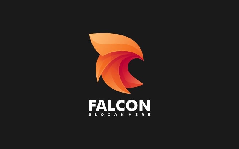 Falcon Head Gradient Logo Logo Template