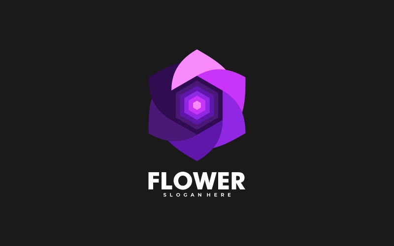 Flower Gradient Logo Style Logo Template