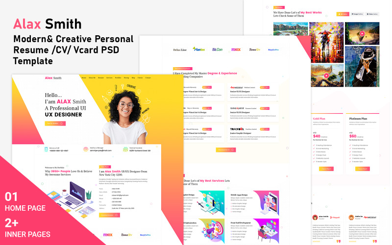 Modern And Creative Personal Resume/ CV/ PSD Template