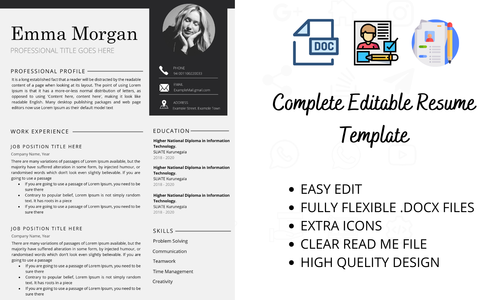 Emma Morgan's Resume Template