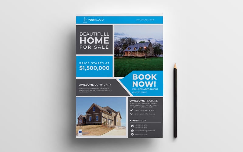 Elegant Home For Sale Real Estate Modern Corporate Business Flyer Design Template Corporate Identity