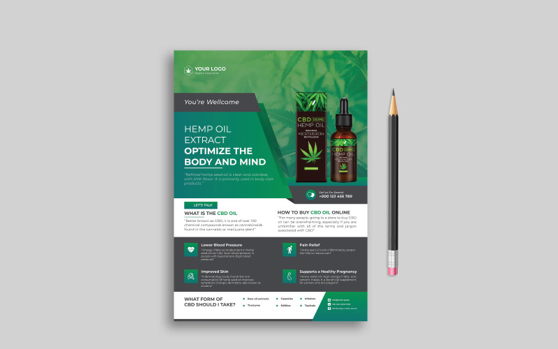 New Hemp Product Flyer template Corporate Identity