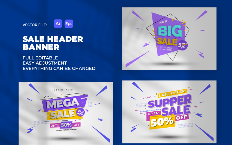 Sale Banner Header Promotion Vector Graphic