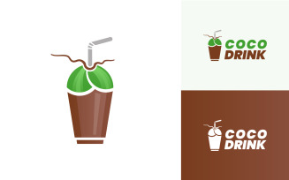 Coco Drink Logo Design Concept Vector