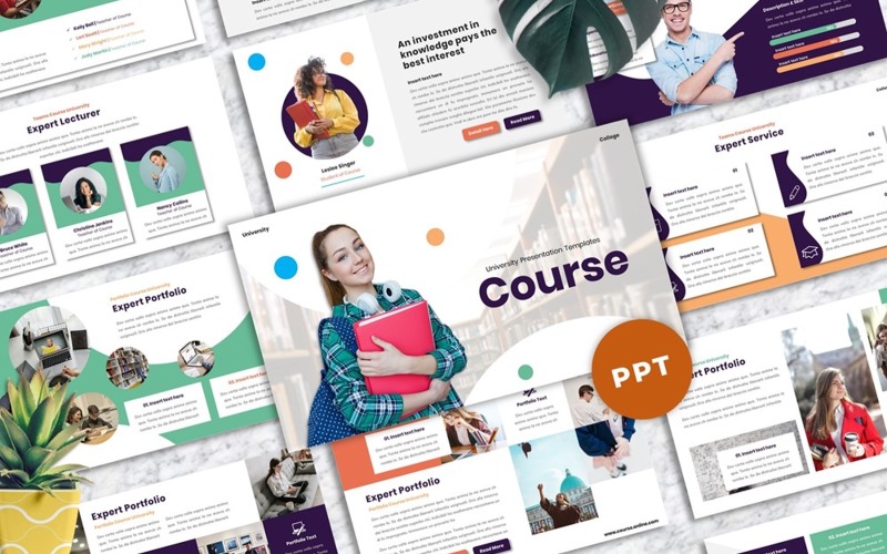 Course - University Powerpoint PowerPoint Template