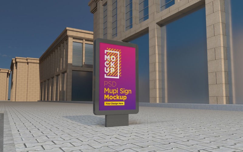 evening view signage mockup template Product Mockup