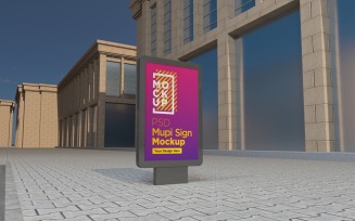 evening view signage mockup template