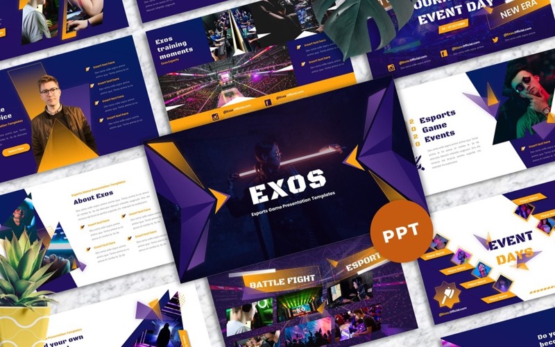 Exos - Esports Gaming Powerpoint PowerPoint Template