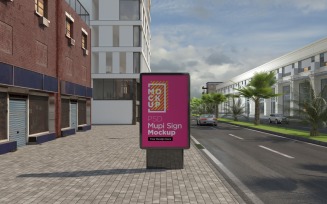 mupi billboard roadside advertising mockup 3d rendering design template