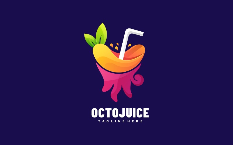 Octopus Juice Gradient Logo Logo Template