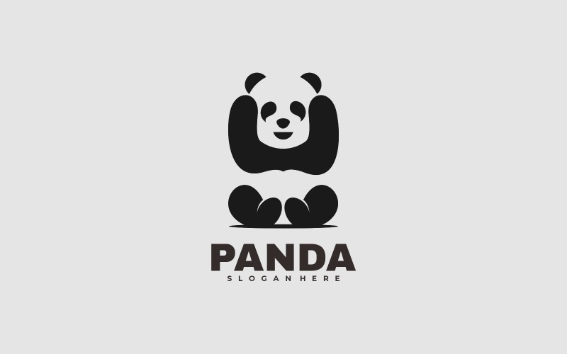 Panda Silhouette Logo Style Logo Template