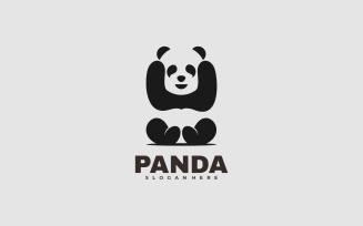 Panda Silhouette Logo Style
