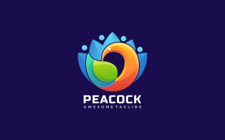 Peacock Gradient Colorful Logo Designs