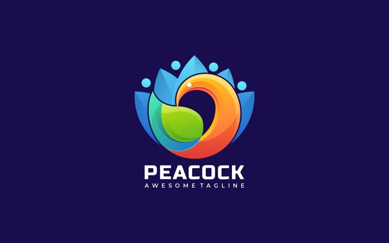 Peacock Gradient Colorful Logo Designs Logo Template