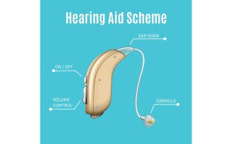 Hearing Aids Infographics Realistic Vector Illustration Concept