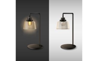 Lamp Realistic 3 Vector Illustration Concept