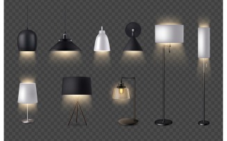 Lamp Realistic Set Vector Illustration Concept