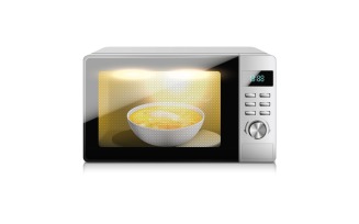 Microwave Oven Realistic Vector Illustration Concept