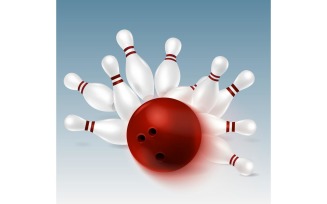 Realistic Bowling 2 Vector Illustration Concept