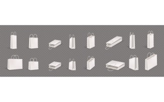 Shopping Bag Realistic Transparent Background Vector Illustration Concept