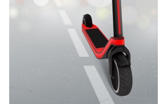 Electric Scooter Realistic 2 Vector Illustration Concept