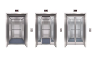 Elevator Door Realistic Vector Illustration Concept