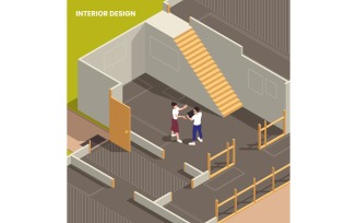 Interior Designer Isometric Vector Illustration Concept