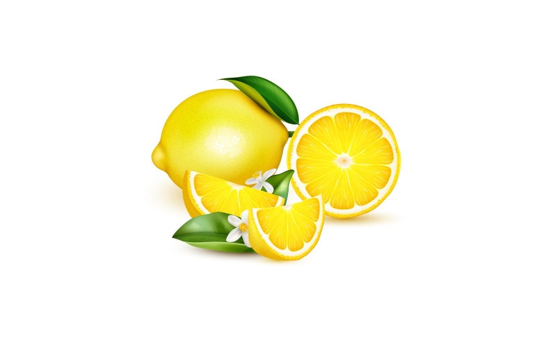 Lemon Realistic Composition Vector Illustration Concept