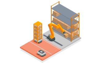 Modern Warehouse Isometric 2 Vector Illustration Concept