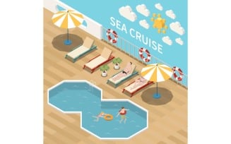 Sea Cruise Isometric Vector Illustration Concept