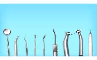 Stomatology Dentist Composition Realistic 2 Vector Illustration Concept