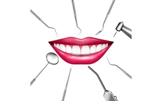 Stomatology Dentist Smile Realistic Vector Illustration Concept