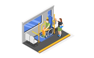 Accessible Environment Isometric Composition Vector Illustration Concept