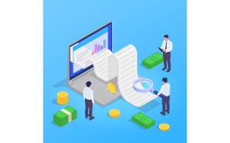 Accounting Financial Audit Isometric Vector Illustration Concept